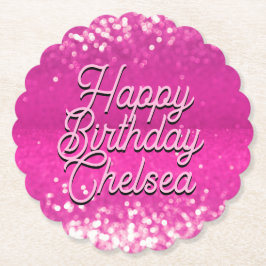 Anpassningsbar för shock rosa Glitter Bokeh Underlägg Papper