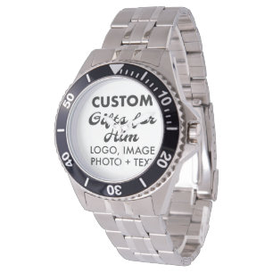 Anpassningsbar för silver Stainless Steel Watch- t Armbandsur