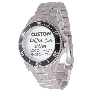 Anpassningsbar för silver Stainless Steel Watch- t Armbandsur