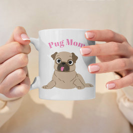 Anpassningsbar för skadlig Pug Illustration-foto " Kaffemugg