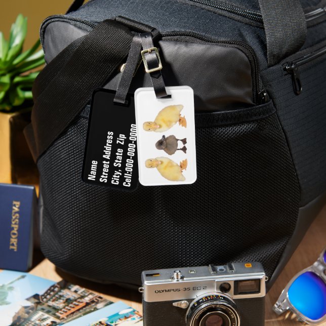 Anpassningsbar för skadliga Gulter och Grått Duckl Bagagebricka (Fram & Baksida)