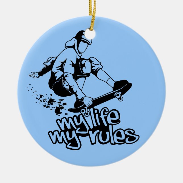 Anpassningsbar för skateboarding julgransprydnad keramik (Framsidan)