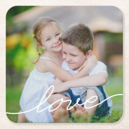 ANPASSNINGSBAR för skrivfoto för KÄRLEK Underlägg Papper Kvadrat