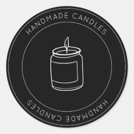 Anpassningsbar för små företag - modern, svart han runt klistermärke