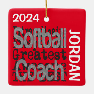 Anpassningsbar för Softball Coach Extraordinaire Julgransprydnad Keramik
