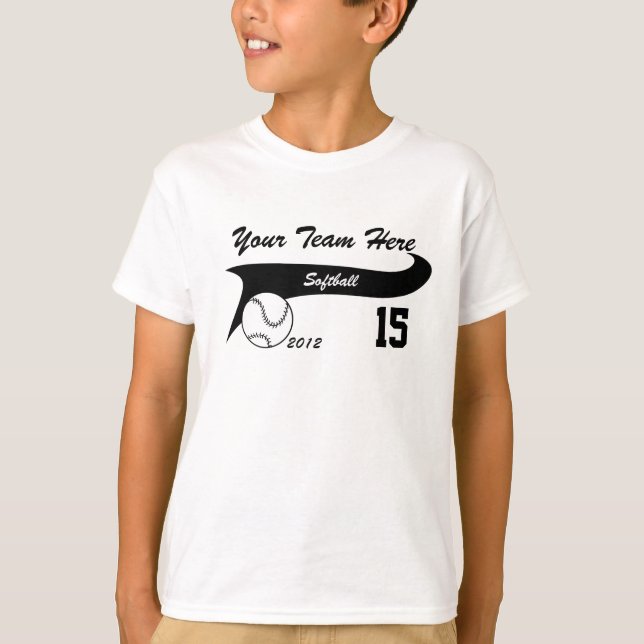 Anpassningsbar för Softball Team T-shirt (Framsida)