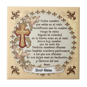 Anpassningsbar för spanska Revised Lords Prayer Kakelplatta