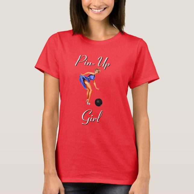 Anpassningsbar för Sportkläder Pin-Up Girl T Shirt (Framsida)