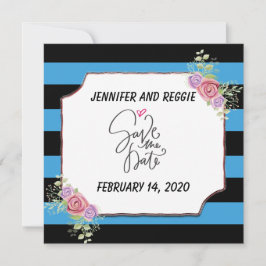 Anpassningsbar för strimlad Blommigt Spara datum Datumet