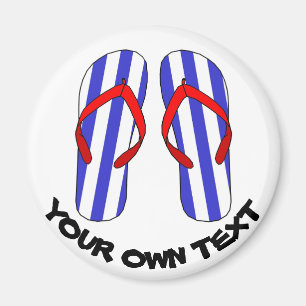 Anpassningsbar för Stripey Flinflip flops Beach Sa Magnet