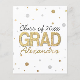 Anpassningsbar för Studentfest av guldfetter Glitt Flygblad