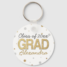 Anpassningsbar för Studentfest av guldfetter Glitt Nyckelring