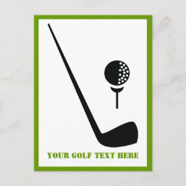 Anpassningsbar för svart Golf-klubb och boll-lodrä Vykort