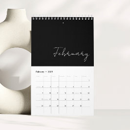 Anpassningsbar för svartvit, minimalistisk skriptt kalender