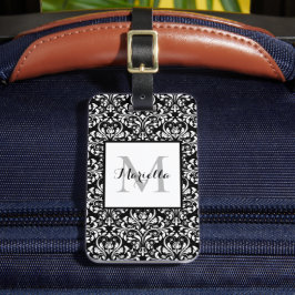 Anpassningsbar för svartvit monogram-skademask för bagagebricka