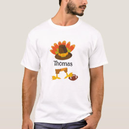 Anpassningsbar för Tecknad av Thanksgiving för fot T Shirt