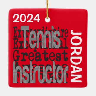 Anpassningsbar för tennis Instructor Extraordinair Julgransprydnad Keramik