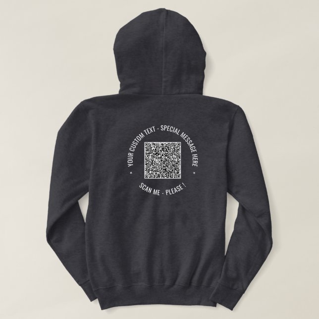 Anpassningsbar för textsökning i QR-kodsökning - H Hoodie (Design baksida)