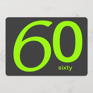 Anpassningsbar för träkol och kalk 60:e födelsedag inbjudningar