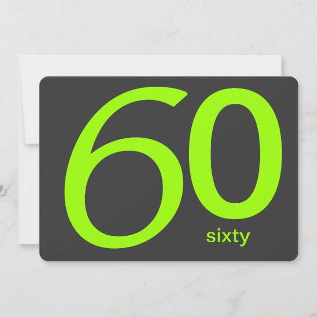 Anpassningsbar för träkol och kalk 60:e födelsedag inbjudningar (Framsida)