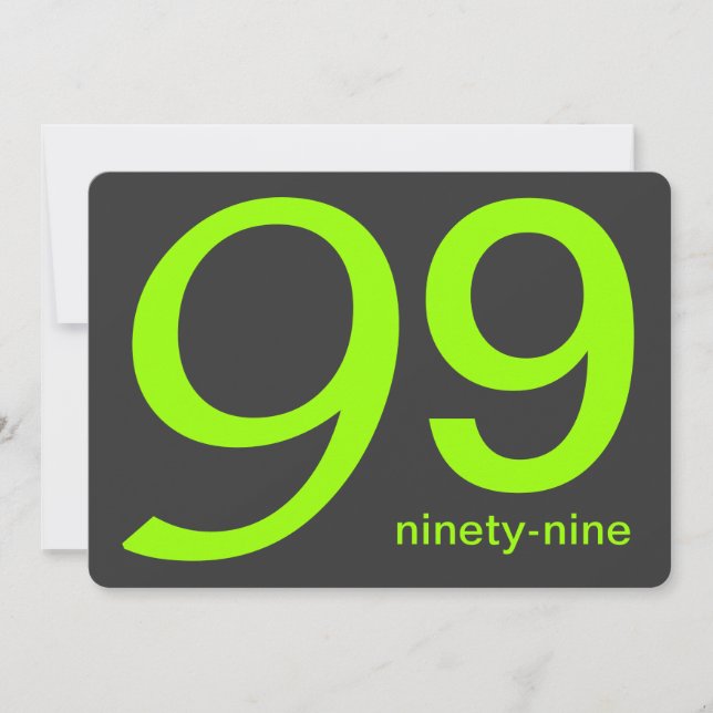 Anpassningsbar för träkol och kalk 99:e födelsedag inbjudningar (Framsida)