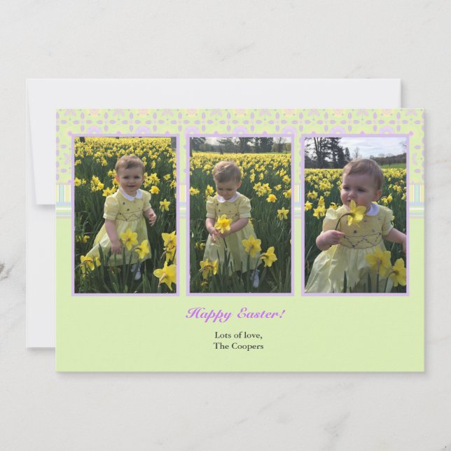 anpassningsbar för tre fotokort för perfekt inbjudningar (Framsida)