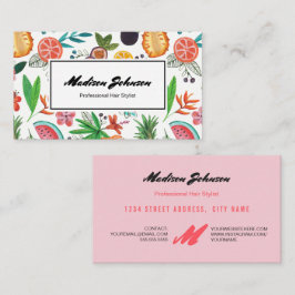 Anpassningsbar för Tropiskt fruktmonogram | AFFÄRS Visitkort