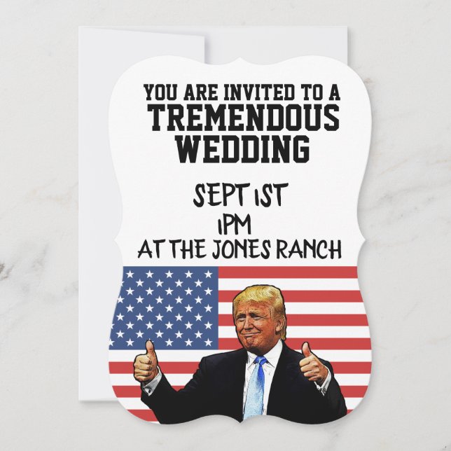 ANPASSNINGSBAR FÖR TRUMP WEDDING INVITATIONS INBJUDNINGAR (Framsida)