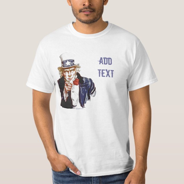 Anpassningsbar för Uncle Sam T-shirt (Framsida)