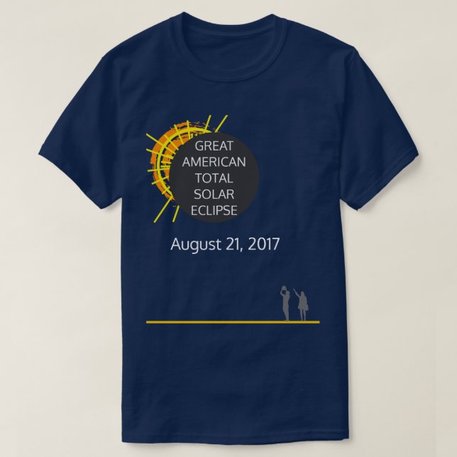anpassningsbar för Underbar amerikansk Total Solar T-shirt (Design framsida)
