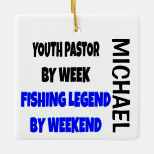 Anpassningsbar för ungdom Pastor Kärlek Fishing Julgransprydnad Keramik