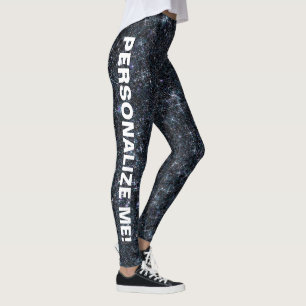 Anpassningsbar för Urban Fantasy Black Silver Glit Leggings