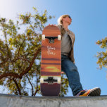 Anpassningsbar för vacker solnedgång mini skateboard bräda 18,5 cm<br><div class="desc">Snygg solnedgång med fotopatextskateboard för Anpassningsbar. Ett foto av en vacker solnedgång på en orange och gult himmel med moln. Lägg till eller radera texten.</div>