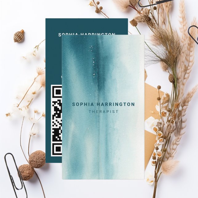 Anpassningsbar för vattenfärg QR-kod - skannerbar  Visitkort (Skapare uppladdad)