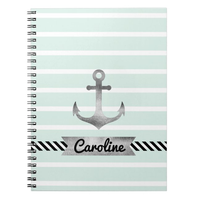 Anpassningsbar för vattenfärgsankarpunkt för Nauti Anteckningsbok Med Spiral (Framsidan)