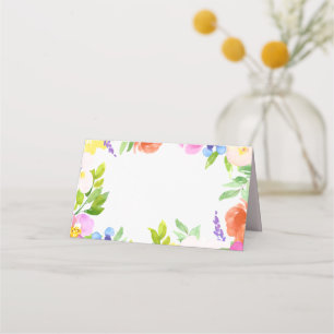 Anpassningsbar för vattenfärgsblommor i Vår, Blomm Placeringskort