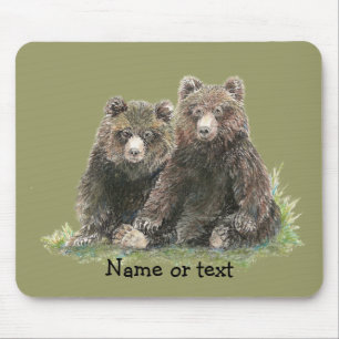 Anpassningsbar för vattenfärgsfärgade cute Bears Musmatta