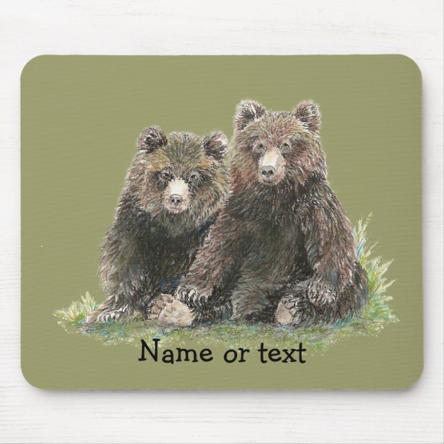 Anpassningsbar för vattenfärgsfärgade cute Bears Musmatta (Framsidan)