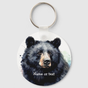 Anpassningsbar för vattenfärgsfärgade cute Bears Nyckelring