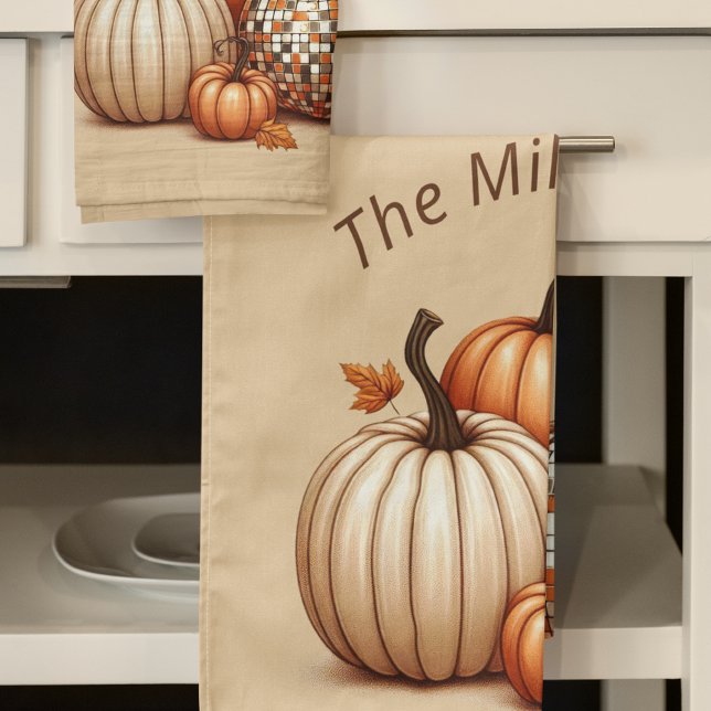 Anpassningsbar för vattenfärgspumpkin höst, höst kökshandduk (Watercolor Pumpkin Fall Autumn Custom Kitchen Towel)