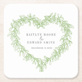 Anpassningsbar för vinter-bröllop på konstlinje gr underlägg papper kvadrat