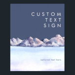 Anpassningsbar för vinterbergskort och gåvor poster<br><div class="desc">Den här poster av vinterbergskvällskort och presentkort är precis vad du har tittar för att slutföra din enkla, roliga moody bröllop. Designad med rosa och blå pastellvattenfärg som på ett vackert sätt blandas in i marin och högdagrar som alla är perfekt för en kvällsbild. Det är säkert att på ett...</div>