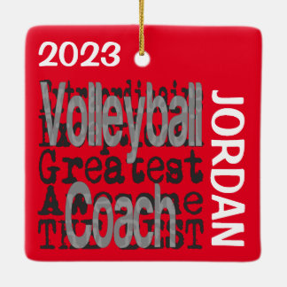 Anpassningsbar för volleyball Coach Extraordinaire Julgransprydnad Keramik