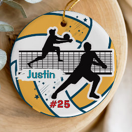 anpassningsbar för volleyball-spelare i sportlag i julgransprydnad keramik