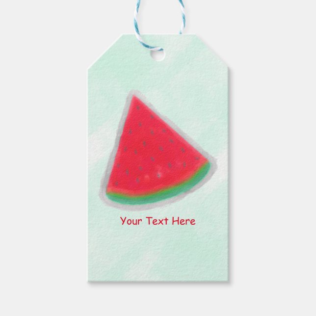 Anpassningsbar för Watermelon Watercolor Födelseda Presentetikett (Framsidan)