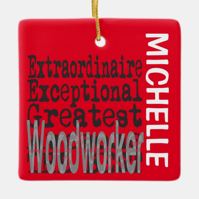 Anpassningsbar för Woodworking Extraordinaire Julgransprydnad Keramik (Framsida)