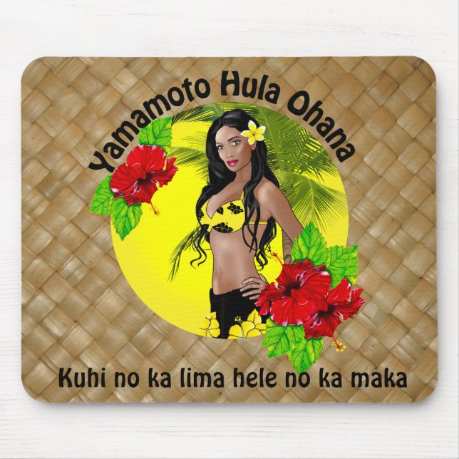 Anpassningsbar för Yamamoto Hula Ohana Lauhala Musmatta (Framsidan)