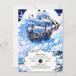 Anpassningsbar Förändrad Frakt Pirat födelsedag Inbjudningar