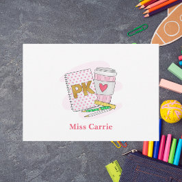 Anpassningsbar före Kindergarten Rosa Dot Notebook Anteckningskort