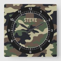 Anpassningsbar Forest Camo Wall Clock